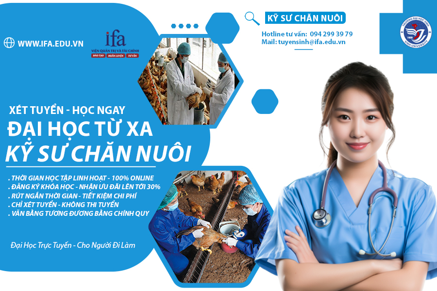 Tuyển sinh đại học ngành kỹ sư chăn nuôi từ xa
